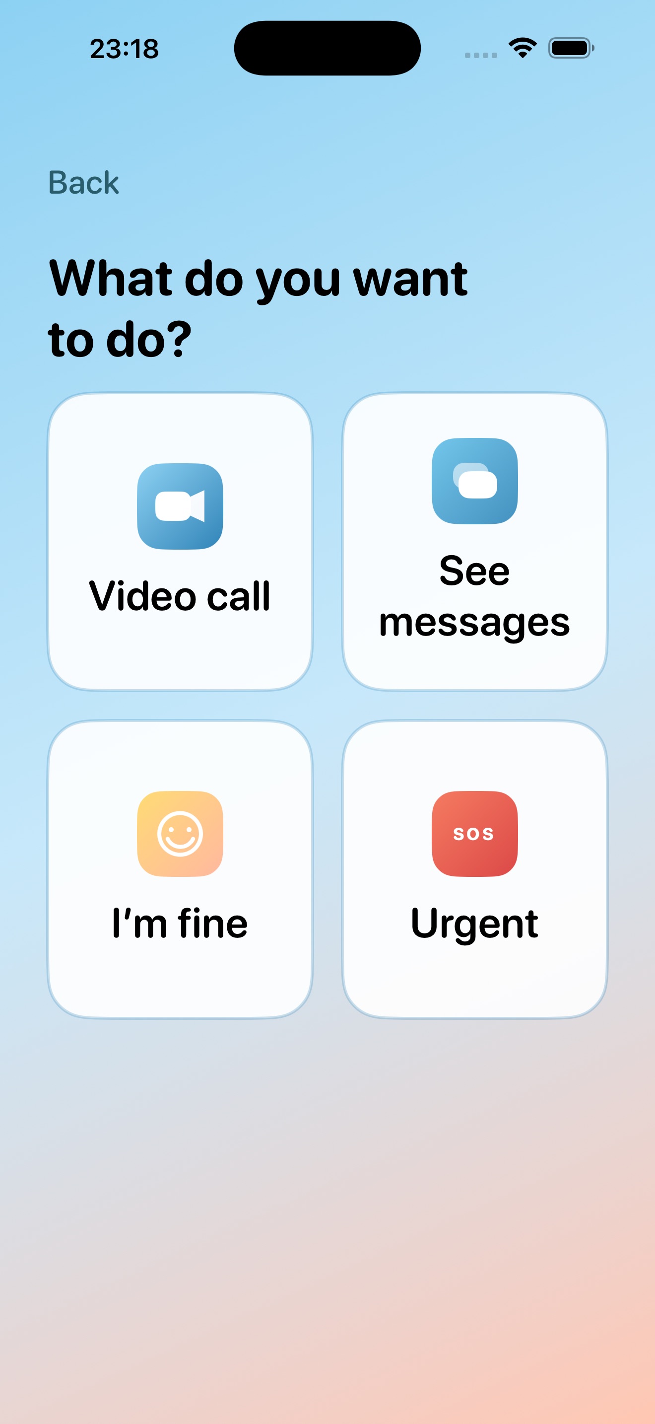 Large contact buttons for kids